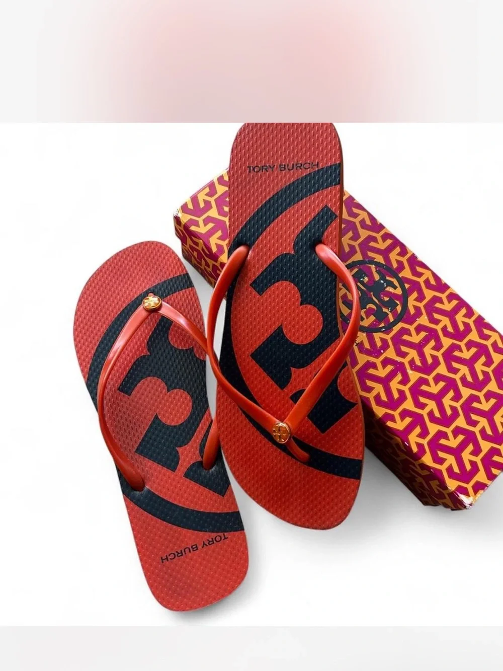 Tory Burch Logo Flip Flop Sandals